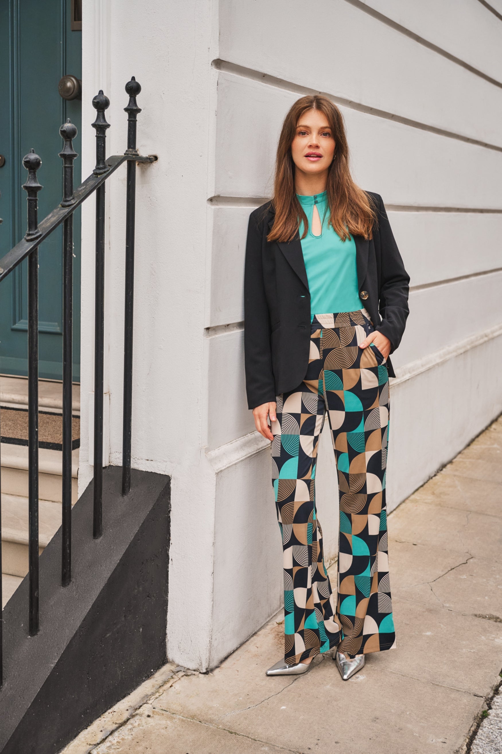 Nelly pants | Black/Arctic Blue