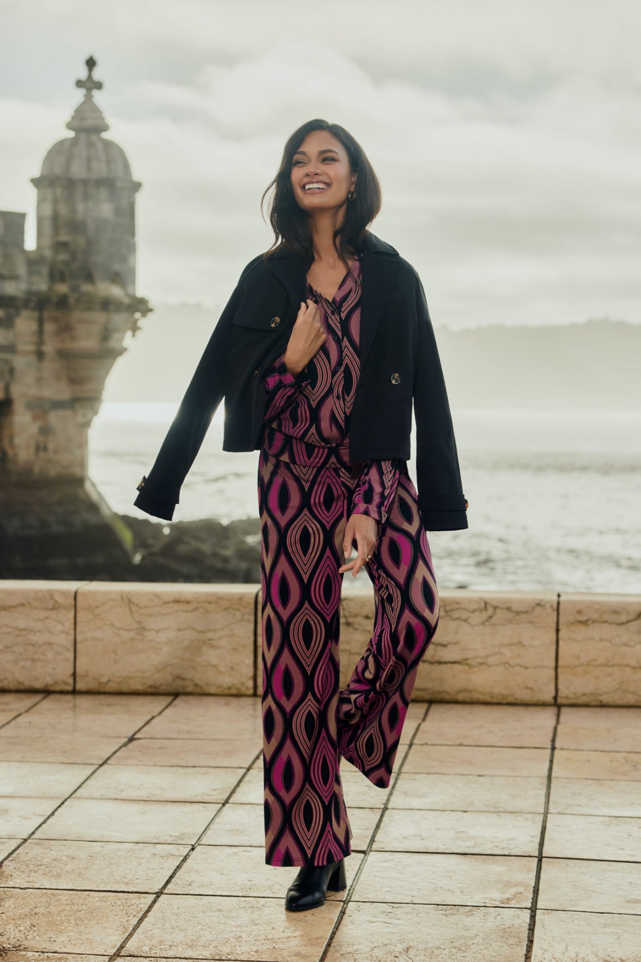 Ena pants | Berry/Black