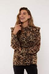 Rowena blouse | Black/Camel