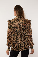 Rowena blouse | Black/Camel