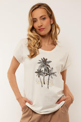 Carmen t-shirt | Offwhite/Sahara