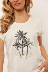Carmen t-shirt | Offwhite/Sahara