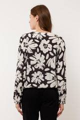 Melanie top | Off white/Black