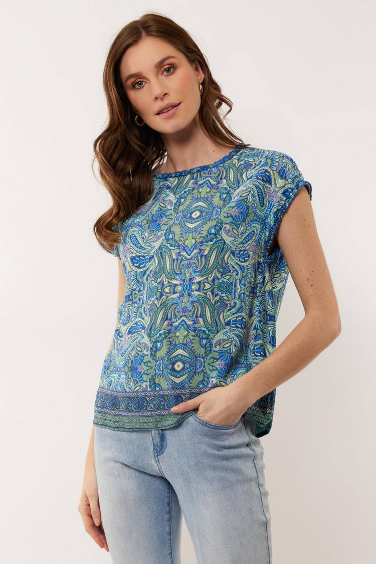 Ciara top | Cornflower Blue/Color Mix