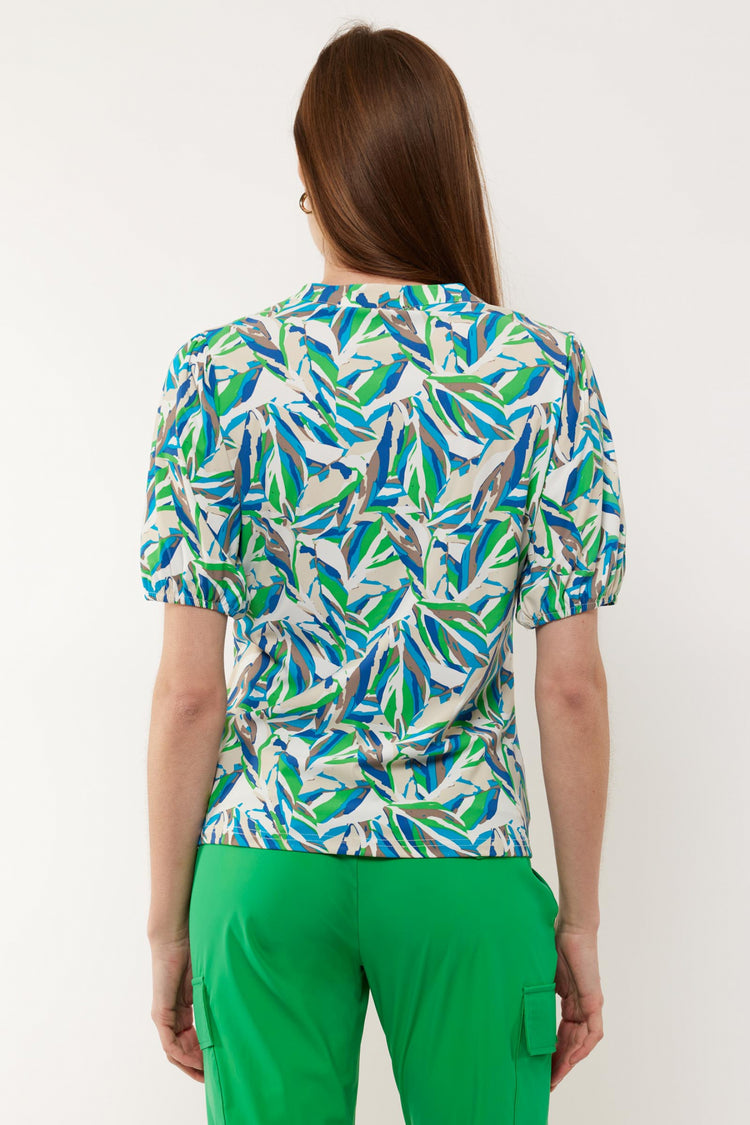 Camelia top | Offwhite/Apple Green