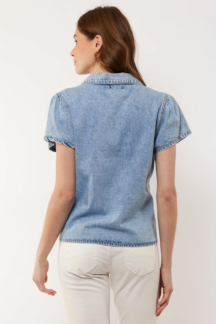 Cheyenne-Bluse | Denim Hellblau