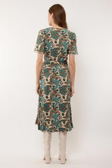 Anastasia-Kleid | Sand/Bermudablau