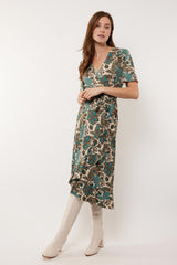Anastasia-Kleid | Sand/Bermudablau