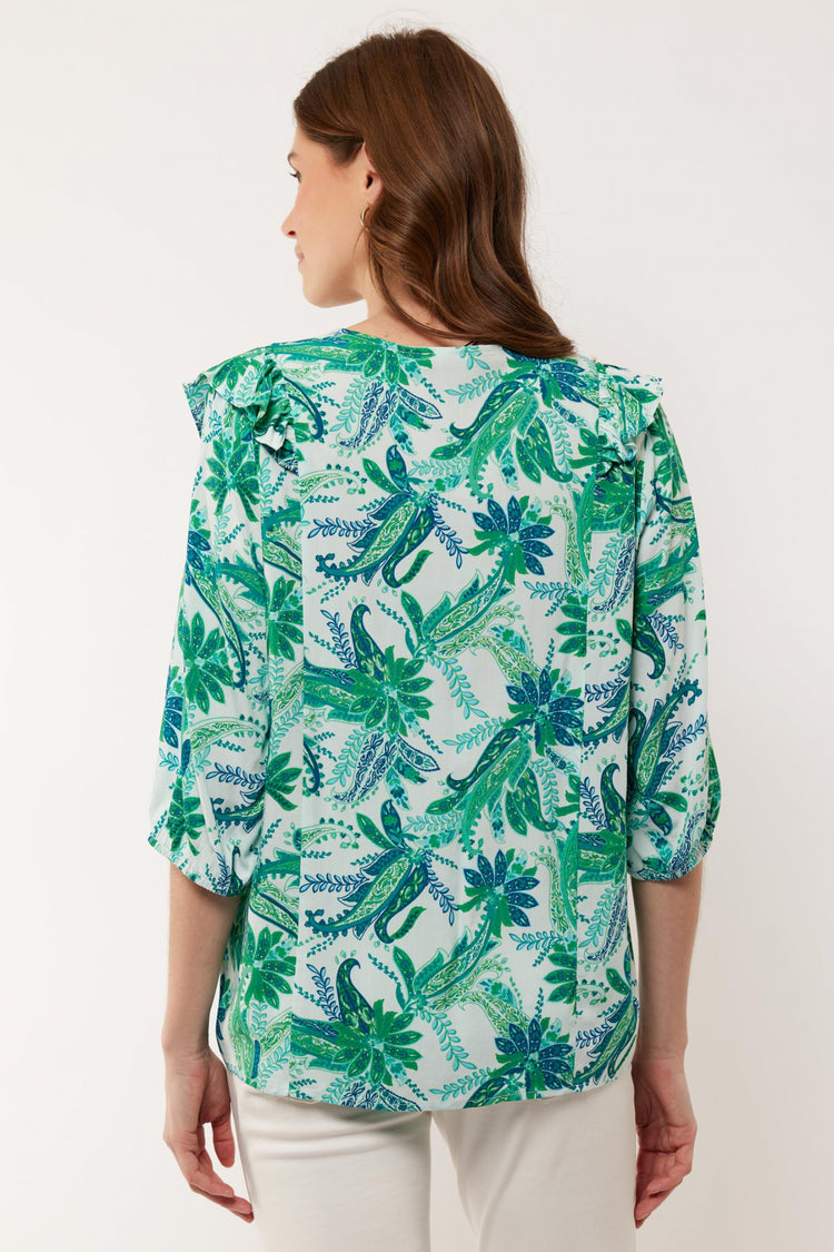 Claudia top | Sand/Apple Green