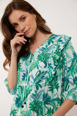 Claudia top | Sand/Apple Green
