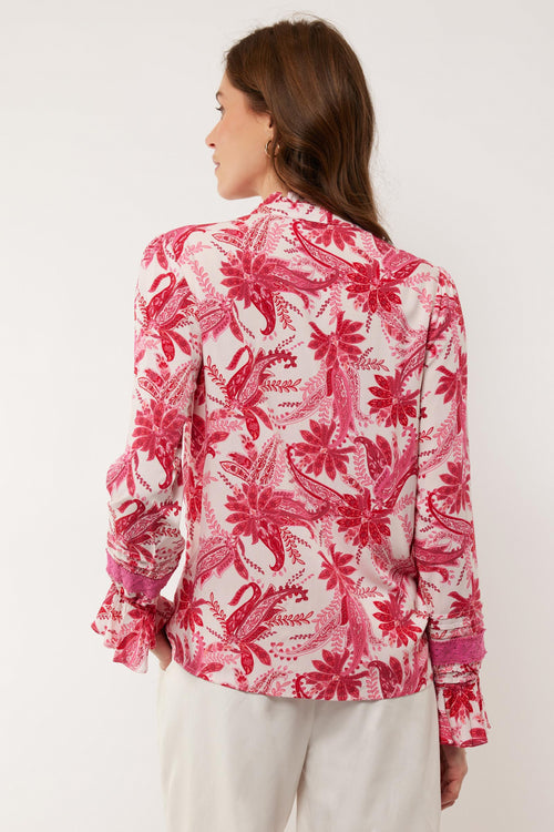 Nynke blouse | Sand/Hibiscus