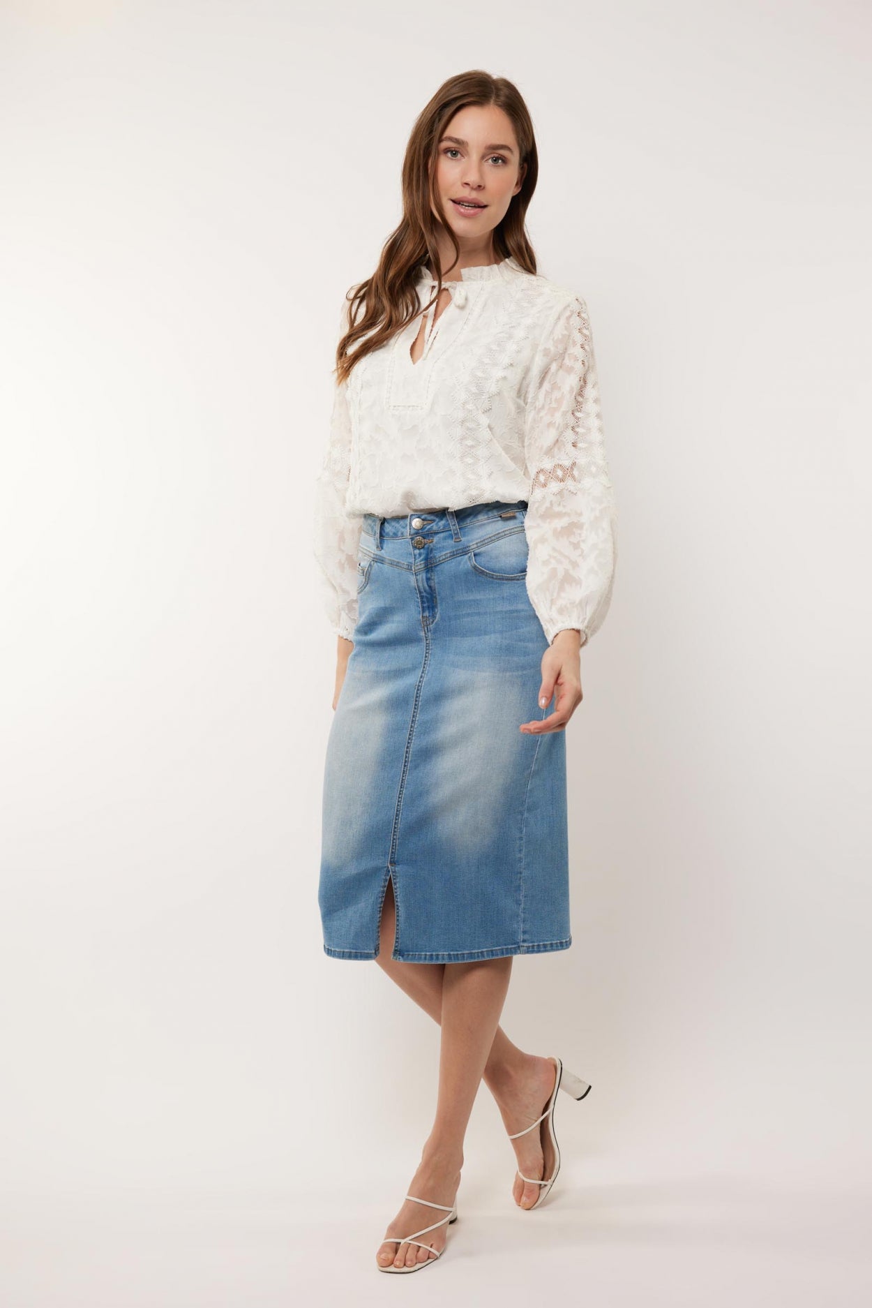 Bellemijn rok | Denim lichtblauw