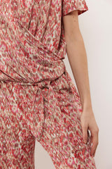 Cato top | Offwhite/Bright Coral