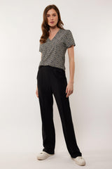 Dila top | Offwhite/Black