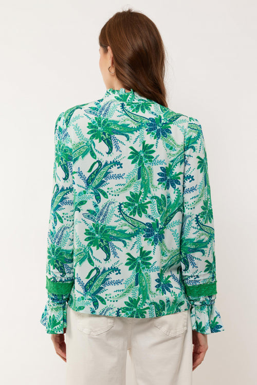 Nynke blouse | Sand/Apple Green