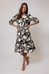 Cora dress | Sand/Black