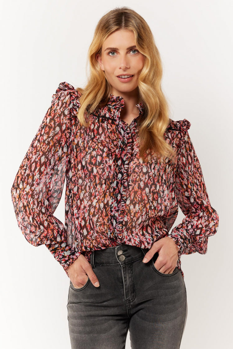 Matthea blouse | Rouge/Black