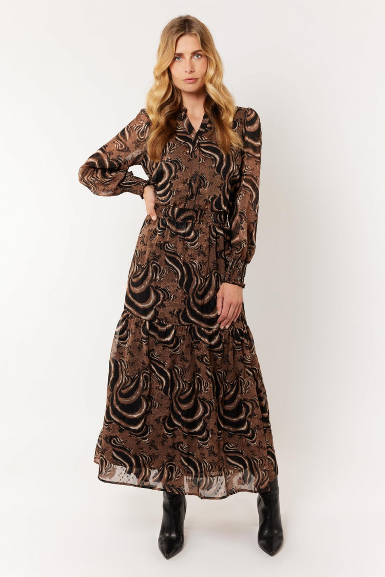 Brinn-Kleid | Schwarz/Sahara