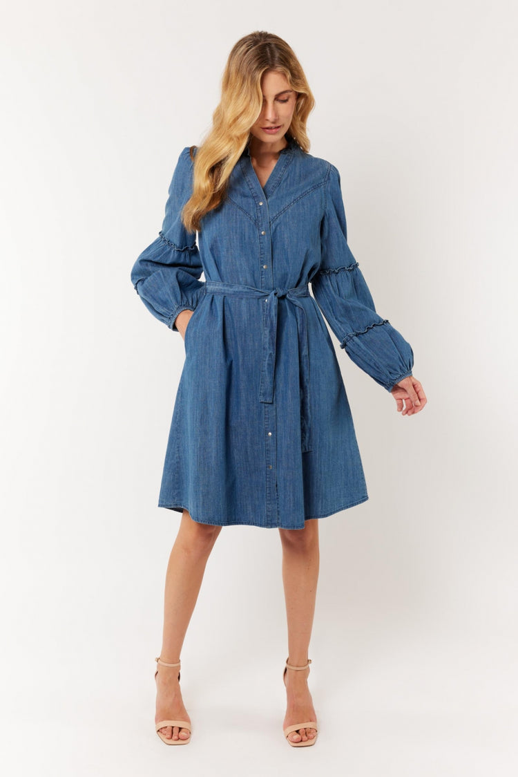 Alana dress | Denim Light Blue