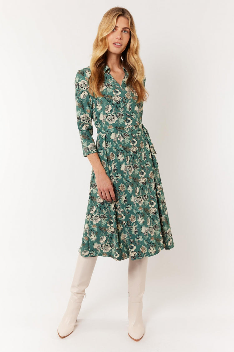 Berber jurk | Sage Green/Ecru