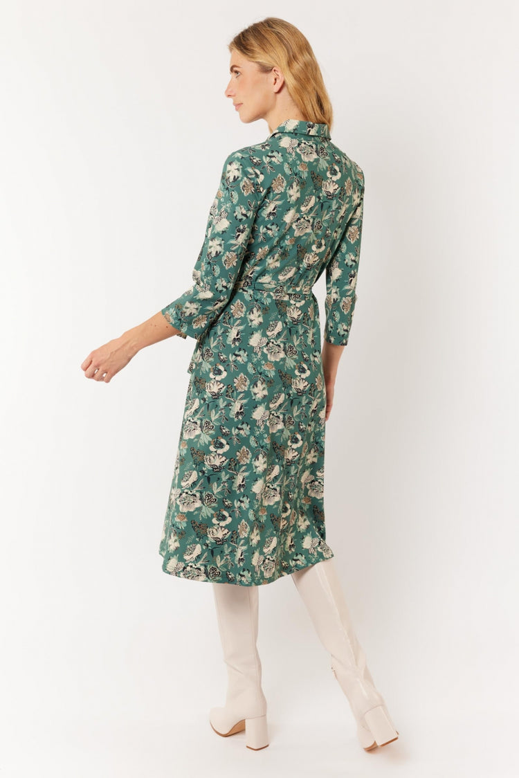 Berber jurk | Sage Green/Ecru