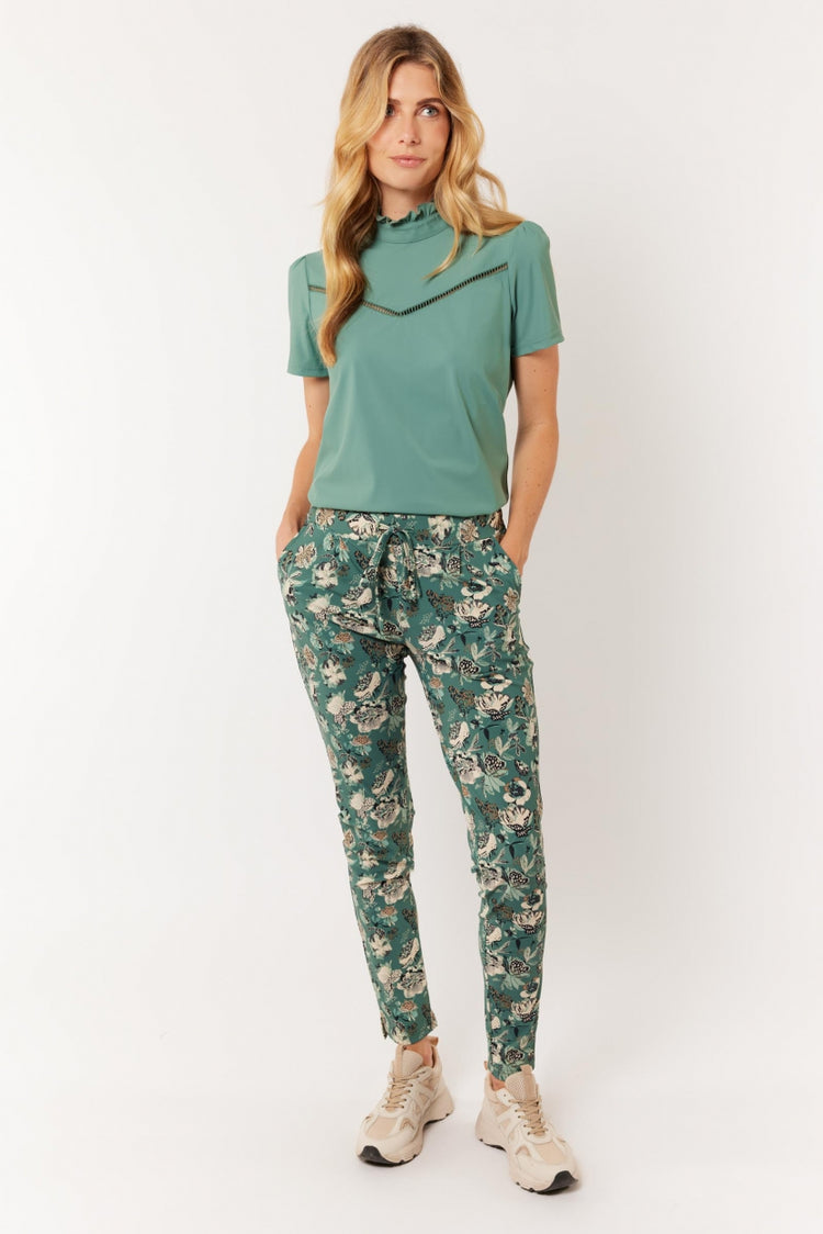 Elin broek | Sage Green/Ecru