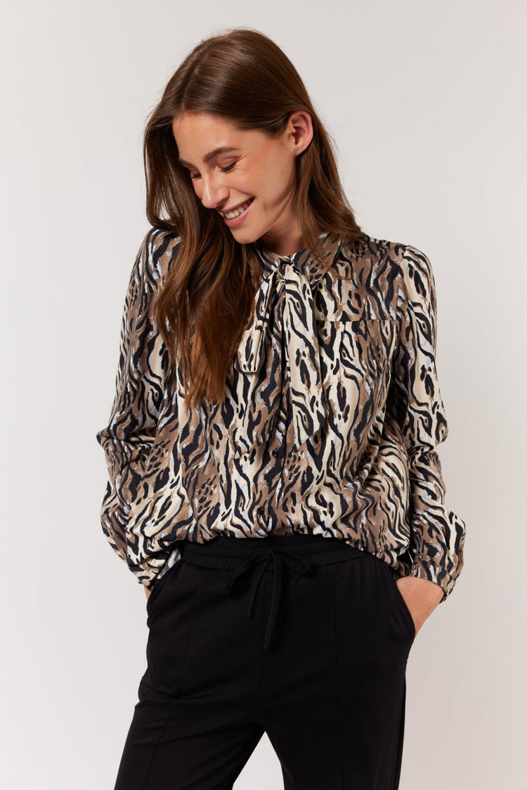 Bo blouse | Black/Clay