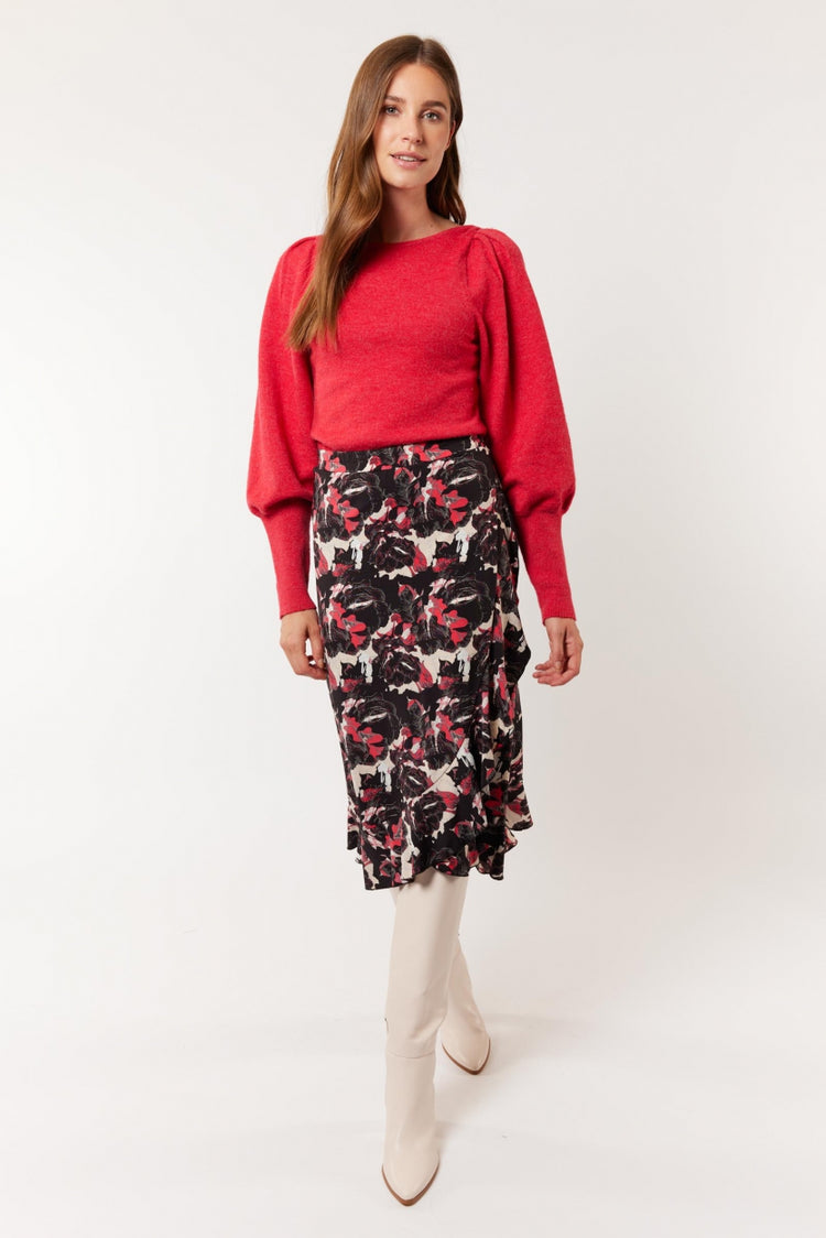 Bodil rok | Black/Rouge