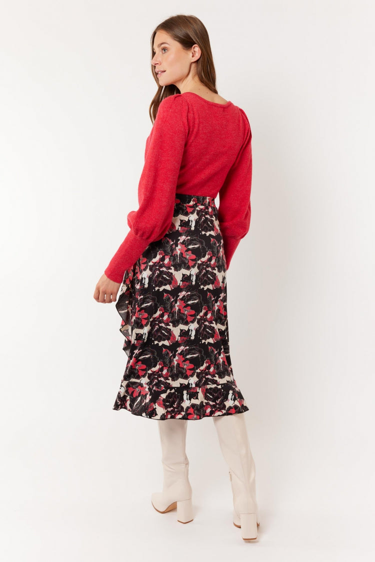 Bodil rok | Black/Rouge