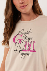 Djuna T-shirt | Gravel/Cyclamen