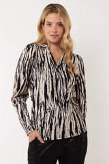 Bloom blouse | Black/Pebble