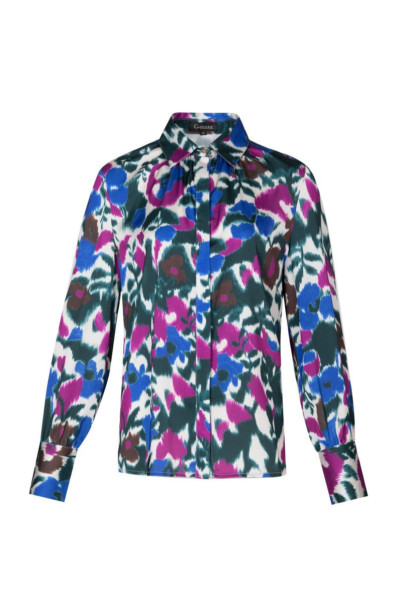 Andrea blouse | Dennengroen/Cyclaam