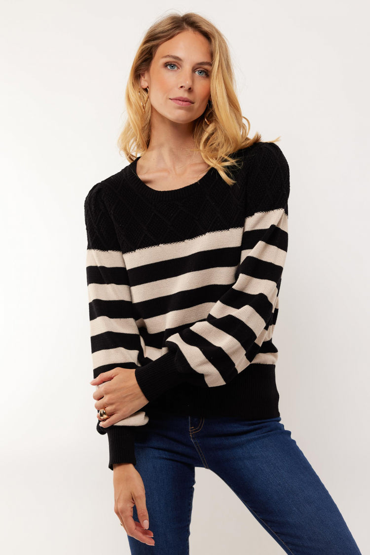 Ellee sweater | Black/Sand