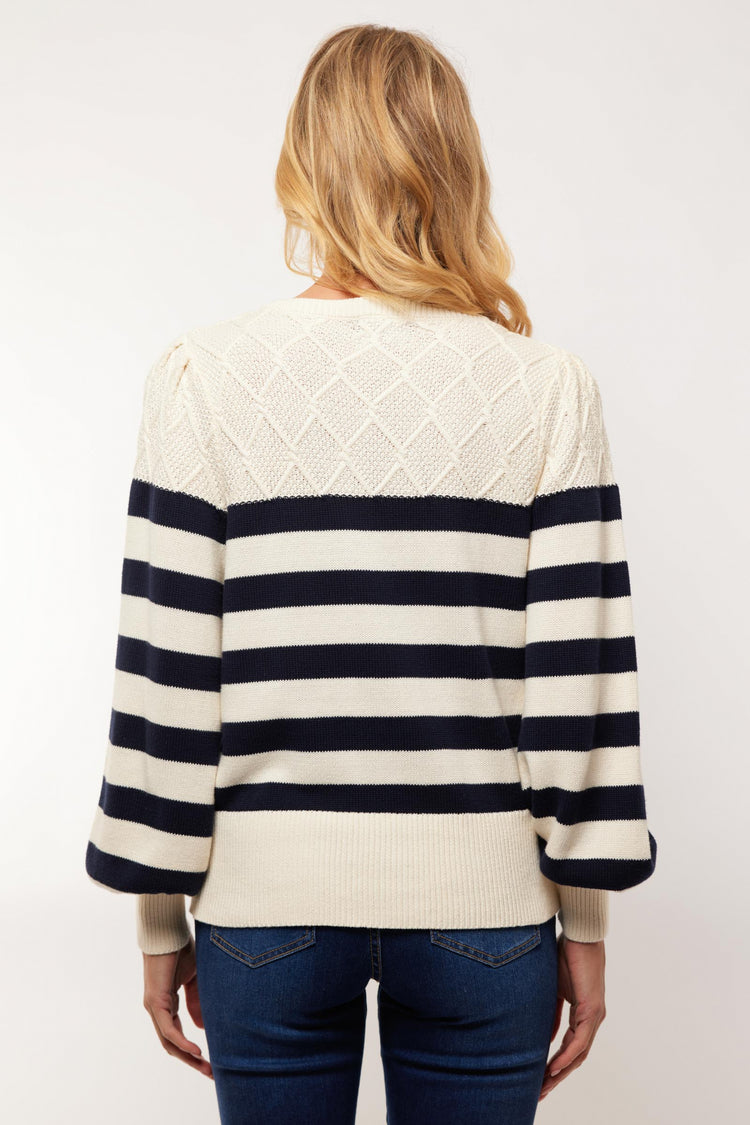 Ellee sweater | Ecru/Midnight Blue