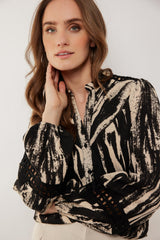 Evia blouse | Black/Sand