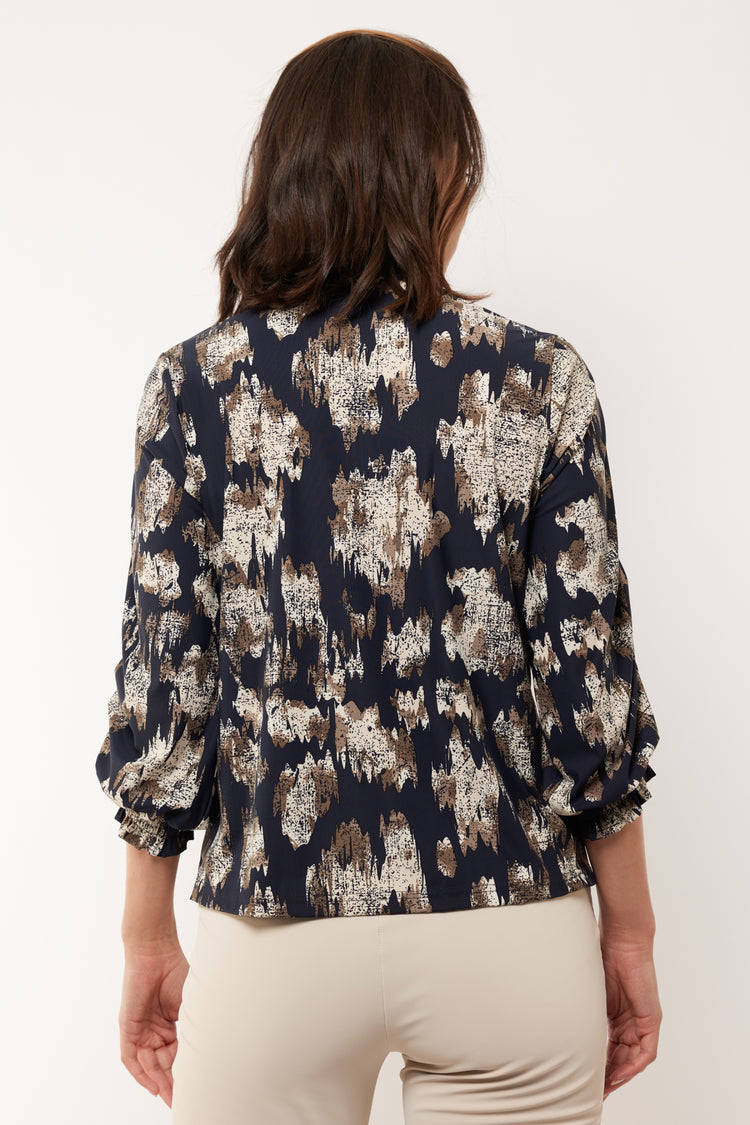 Eda blouse | Midnight Blue/Sand