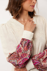 Elene top | Sand/Berry
