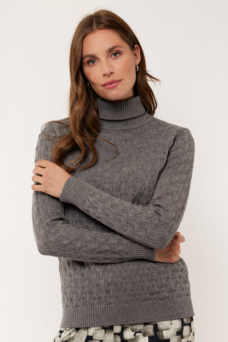 Serina knitting sweater | Gray Melange