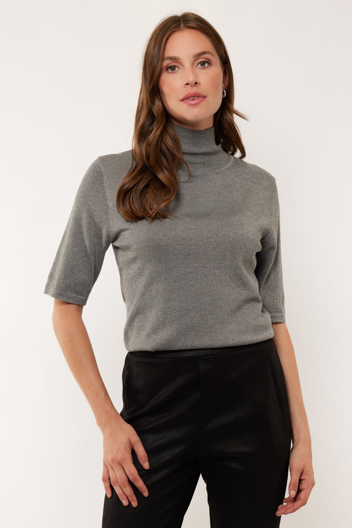 Lyvia knitting top | Gray Melange