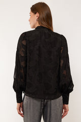 Juwelenbluse | Schwarz