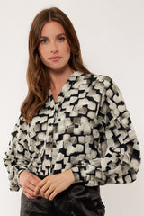 Hayden blouse | Black/Gray