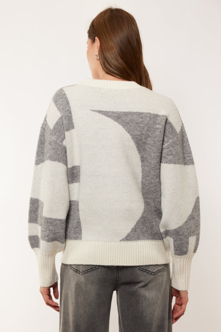 Elzana trui | Wool White/Gray