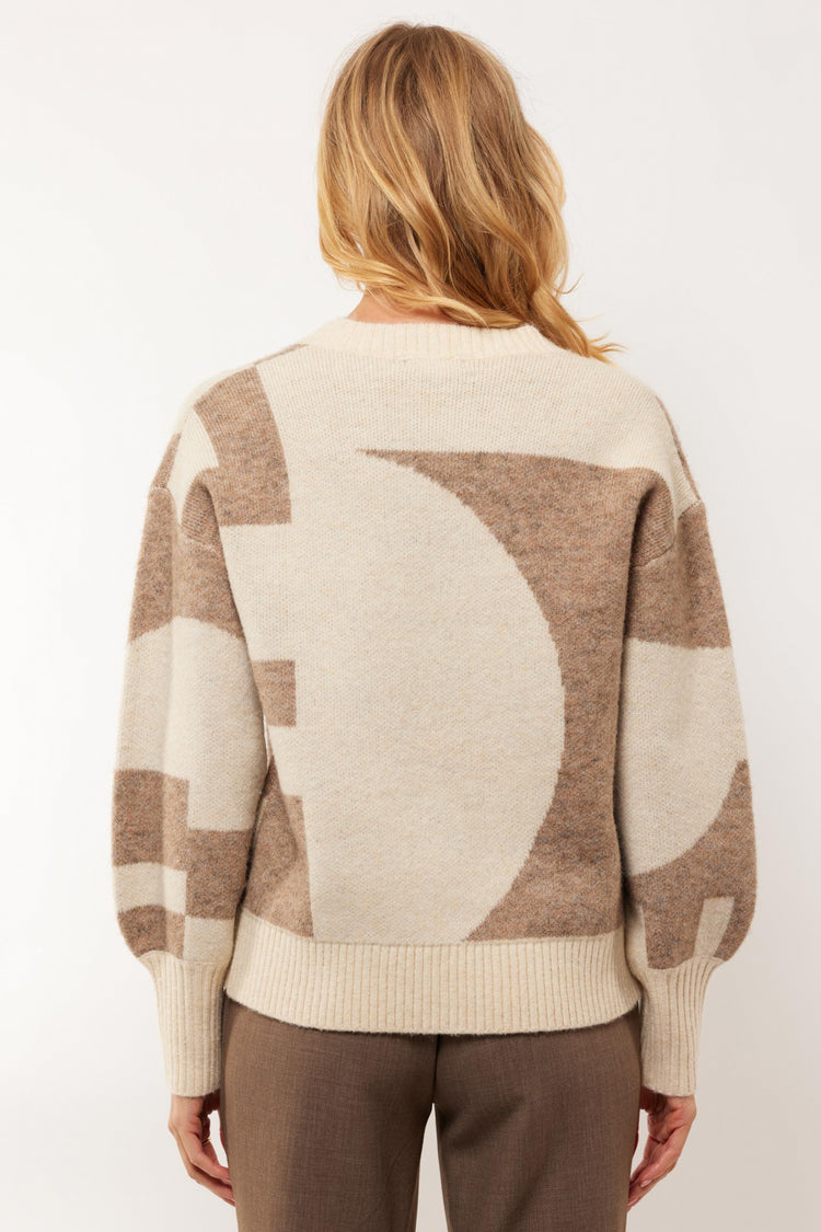 Elzana sweater | Wool White/Sahara