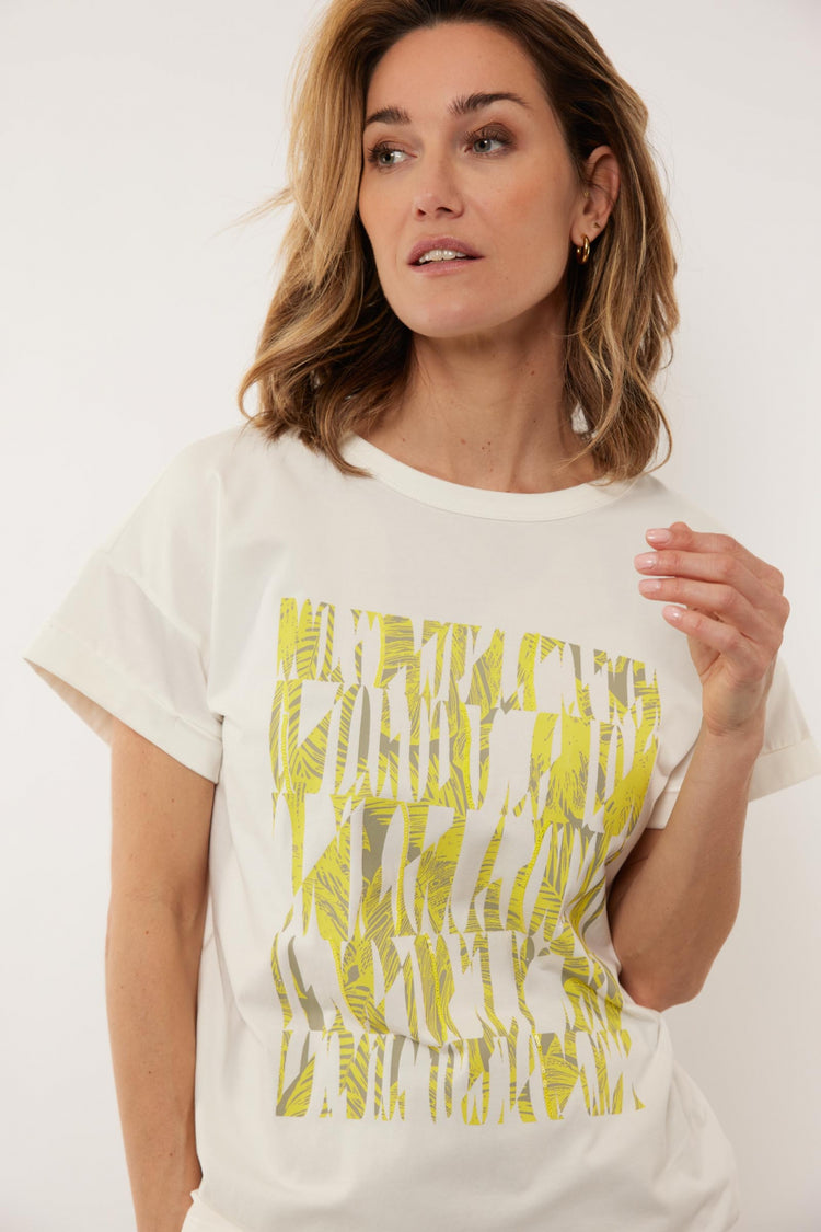 Deni T-shirt | Offwhite/Cyber ​​Lime