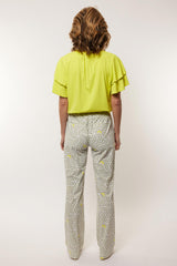 Dafne pants | Off white/Summer Green