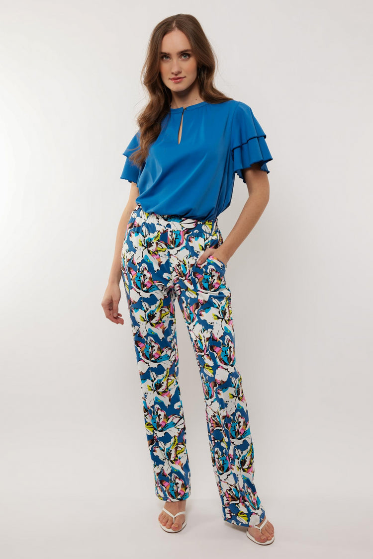 Bindi broek | Offwhite/Cornflower Blue