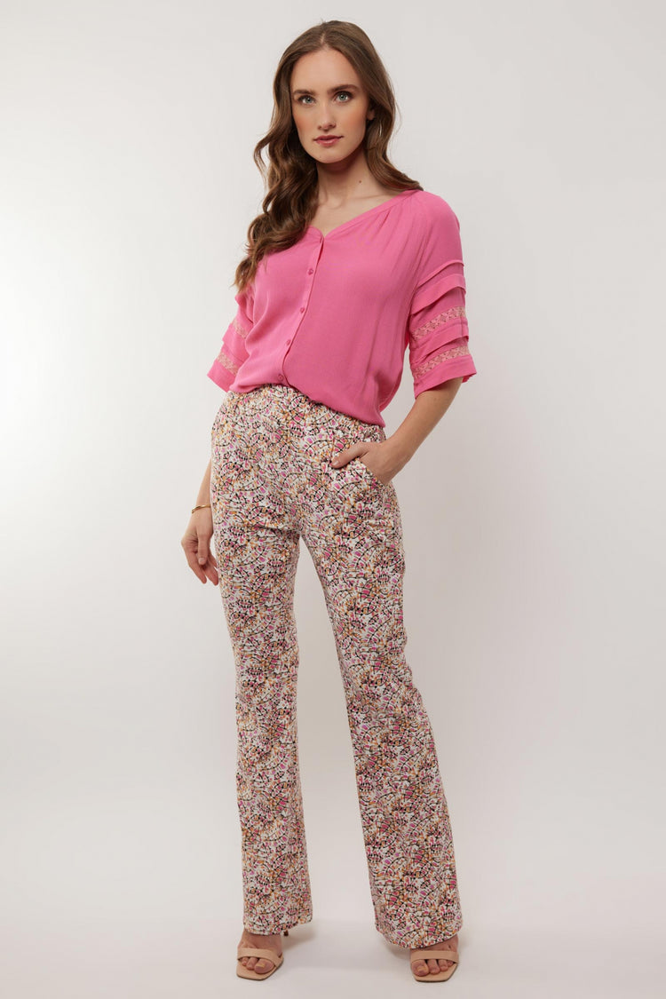 Ditte pants | Offwhite/Orchid