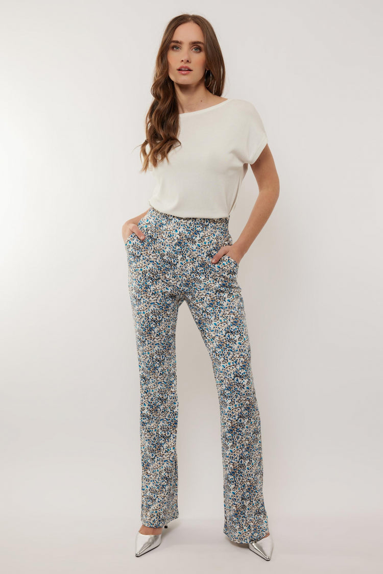 Ditte broek | Offwhite/Cornflower Blue