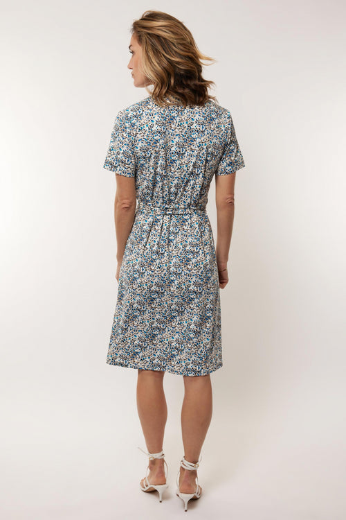 Donna dress | Offwhite/Cornflower Blue