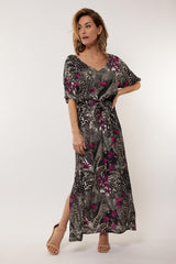 Dina dress | Black/Orchid